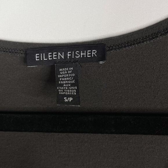 Eileen Fisher Small S Gray Knit Jersey Short Sleeve Tunic Dress Top Scoop Neck - Picture 6 of 8